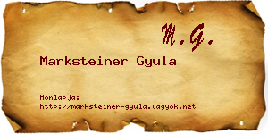 Marksteiner Gyula névjegykártya